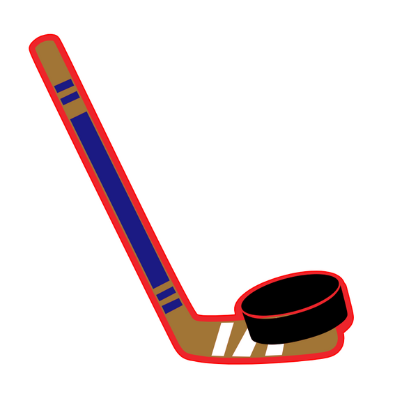 Hockey Stick & Puck (one piece) - 3 inch Keychain