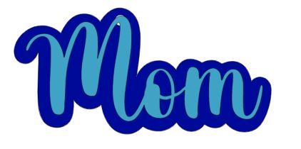 Mom in Cursive - Multiple Size Keychain