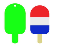 Red White & Blue Popsicle - Multiple Size Keychain