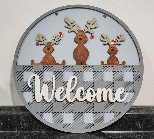 Reindeer Welcome Sign - multiple sizes